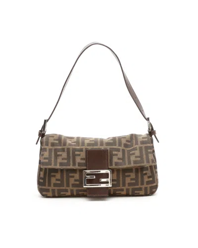 Fendi Zucca Baguette Bag In Brown