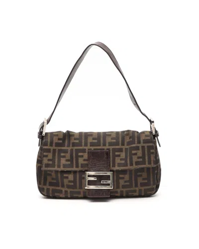 Fendi Zucca Baguette Bag In Brown