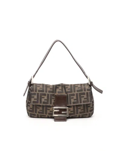 Fendi Zucca Baguette Bag In Brown