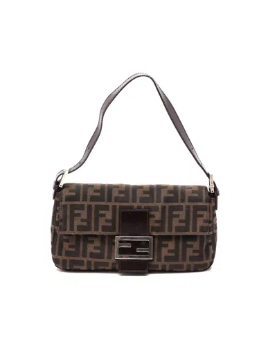 Fendi Zucca Baguette Bag In Red