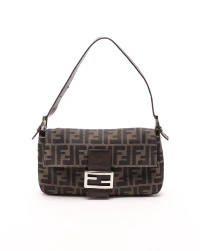 Fendi Zucca Baguette Bag In Brown