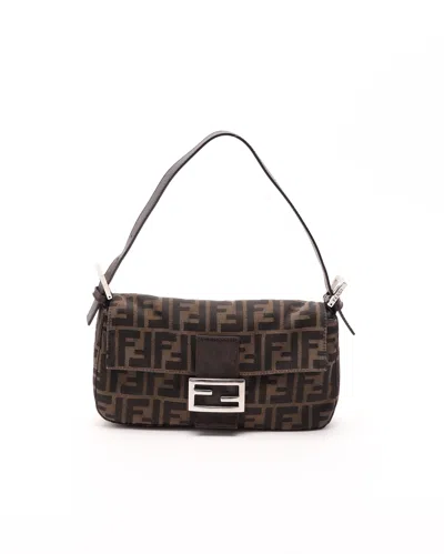 Fendi Zucca Baguette Bag In Brown
