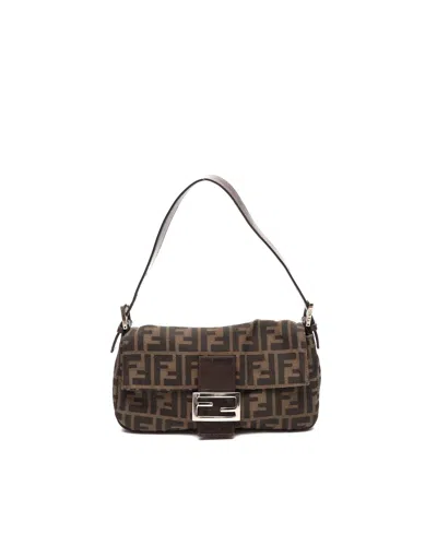 Fendi Zucca Baguette Bag In Brown