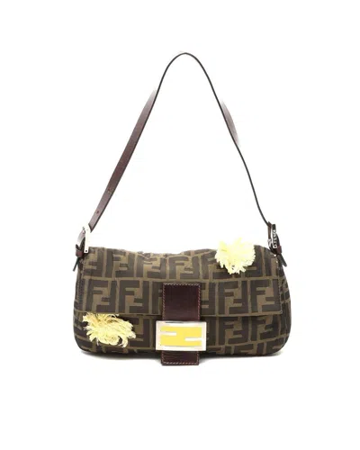 Fendi Zucca Baguette Bag In Brown