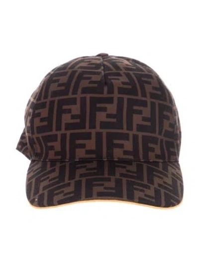 Pre-owned Fendi Zucca Baseball Cap In Brown