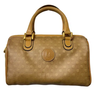 Pre-owned Fendi Zucca Beige Boston Bag Handbag ()