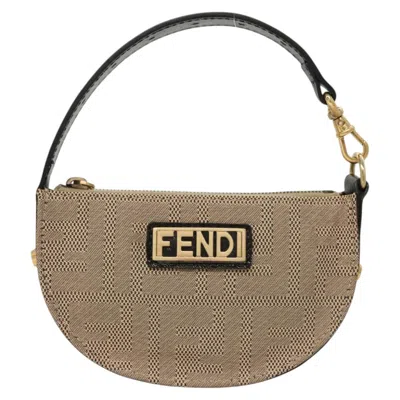 Pre-owned Fendi Zucca Beige Canvas Clutch Bag () In Sand