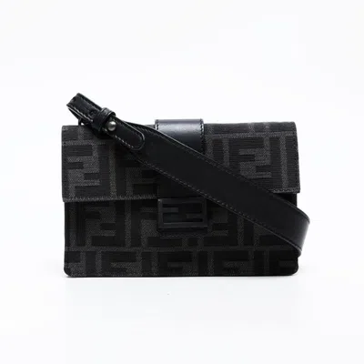 Pre-owned Fendi Zucca Black Shoulder Bag ()