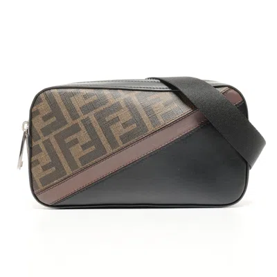 Pre-owned Fendi Zucca Black Shoulder Bag ()