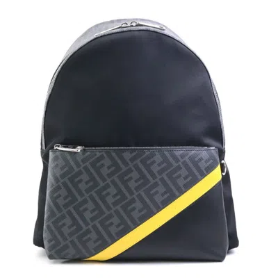 Pre-owned Fendi Zucca Black Zucca Backpack ()