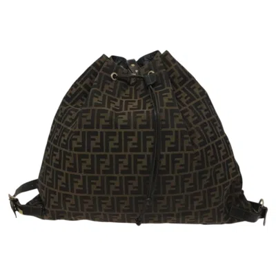 Pre-owned Fendi Zucca Brown Canvas Backpack Bag ()