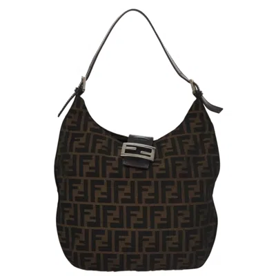 Pre-owned Fendi Zucca Brown Canvas Shoulder Bag ()