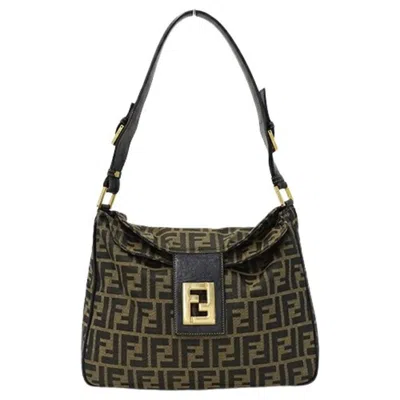 Pre-owned Fendi Zucca Brown Canvas Shoulder Bag ()