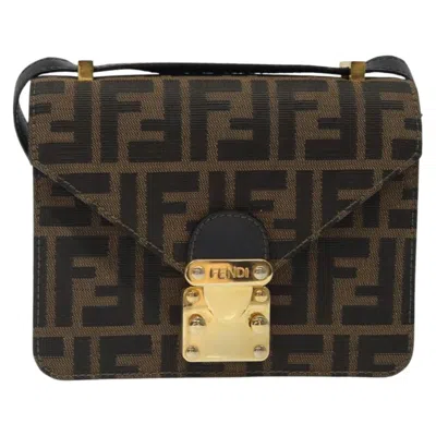 Pre-owned Fendi Zucca Brown Canvas Shoulder Bag ()