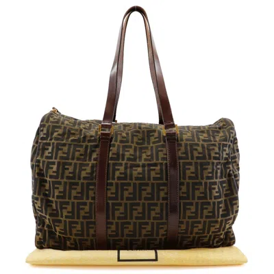 Pre-owned Fendi Zucca Brown Canvas Travel Bag ()