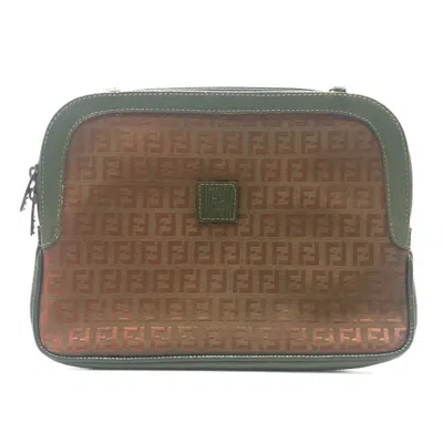 Pre-owned Fendi Zucca Brown Zucca Clutch Bag Shoulder Bag ()