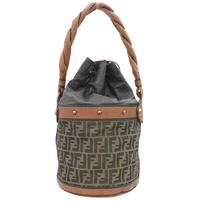 Pre-owned Fendi Zucca Brown Zucca Leather Shoulder Bag ()
