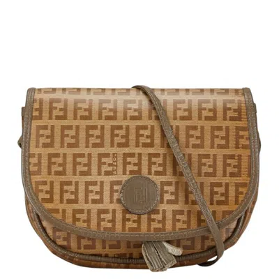 Pre-owned Fendi Zucca Brown Zucca Pvc Leather Shoulder Bag ()