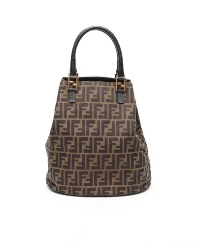 Fendi Zucca Bucket Bag In Brown