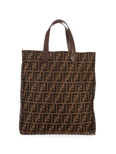 Pre-owned Fendi Zucca Canvas Tote Bag In Brown