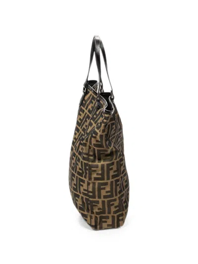 Pre-owned Fendi Zucca Canvas Tote Bag In Brown