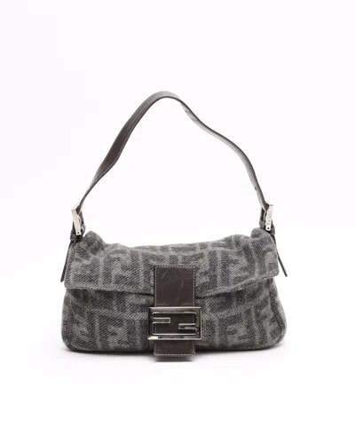 Fendi Zucca Cashmere Baguette Bag