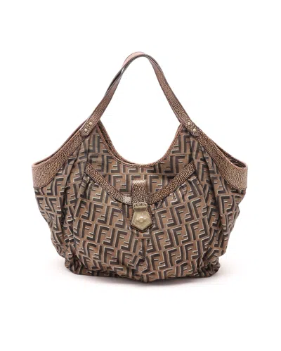 Fendi Zucca Chef Bag In Brown