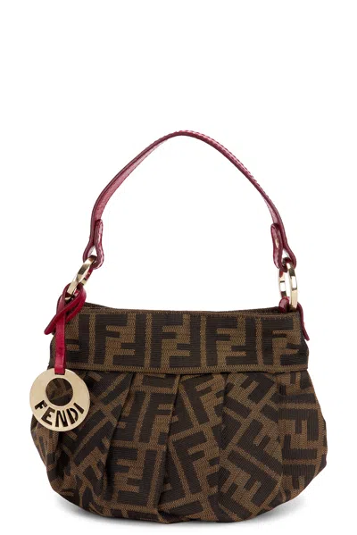Pre-owned Fendi Zucca Chef Hobo Bag In Brown