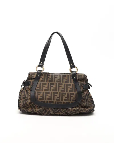 Fendi Zucca Chef Leopard Tote Bag In Multi