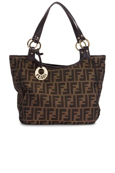 Pre-owned Fendi Zucca Chef Tote Bag In Brown