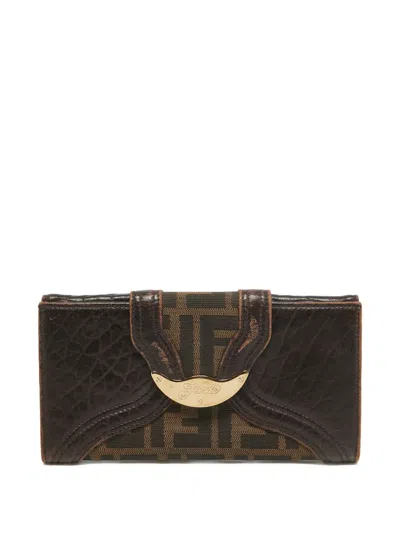 Pre-owned Fendi Zucca Continental Wallet