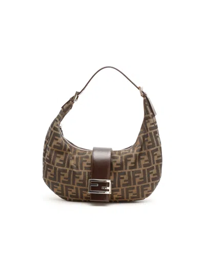 Fendi Zucca Croissant Hobo Bag In Brown