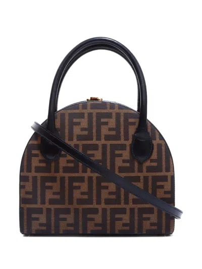 Pre-owned Fendi Zucca Crossbody Bag In Brown