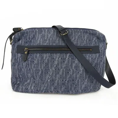 Pre-owned Fendi Zucca Denim Leather Shoulder Bag ()