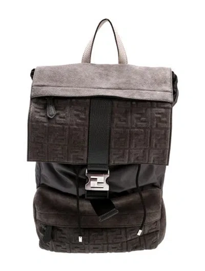 Pre-owned Fendi Zucca Ff Backpack 2022 In Black