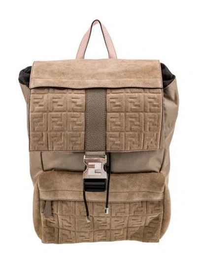 Pre-owned Fendi Zucca Ff Backpack 2022 In Neutral