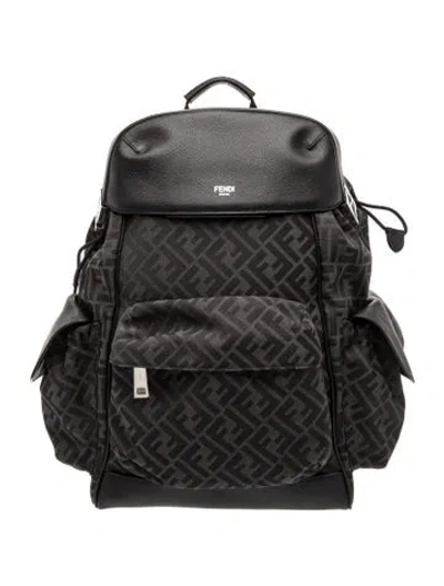 Pre-owned Fendi Zucca Ff Backpack 2024 In Black
