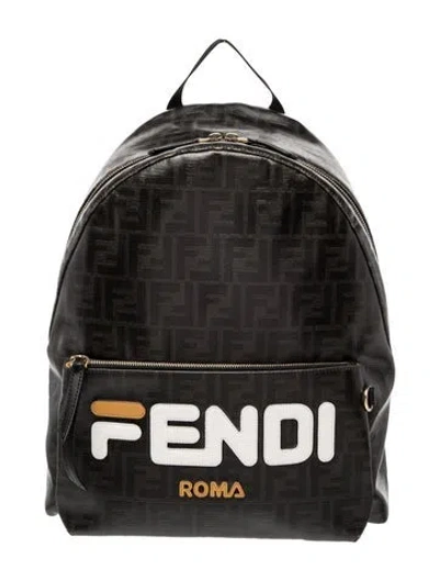 Pre-owned Fendi Zucca Ff Backpack In Black