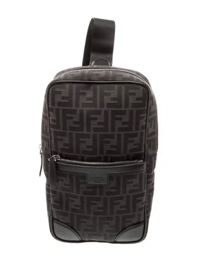 Pre-owned Fendi Zucca Ff Backpack In Black