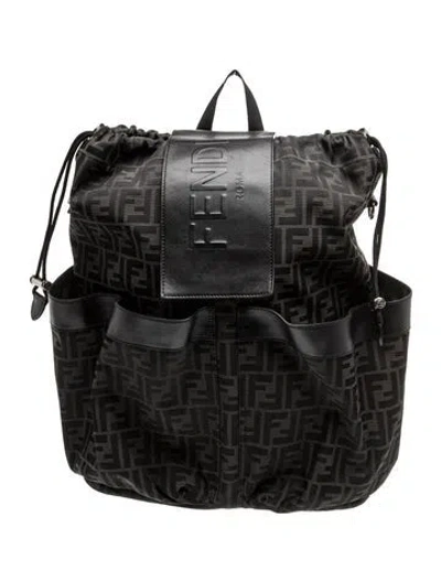 Pre-owned Fendi Zucca Ff Backpack In Black