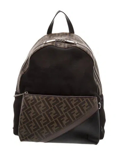 Pre-owned Fendi Zucca Ff Backpack In Black