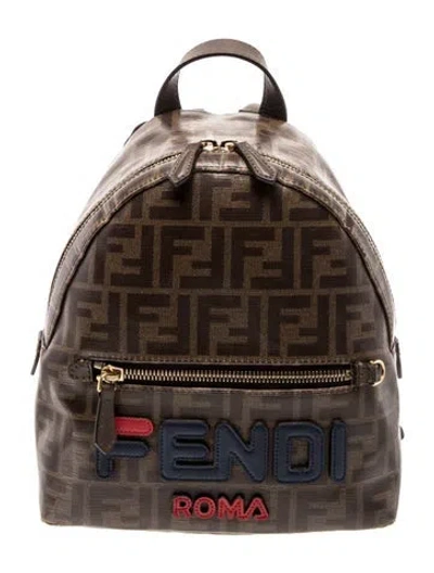 Pre-owned Fendi Zucca Ff Backpack In Brown