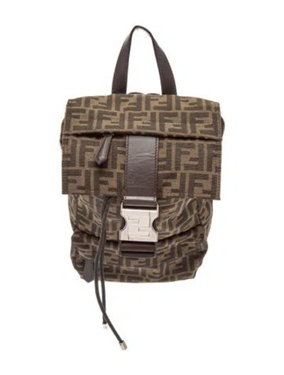 Pre-owned Fendi Zucca Ff Backpack In Brown