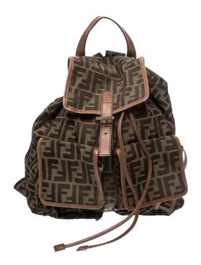 Pre-owned Fendi Zucca Ff Backpack In Brown