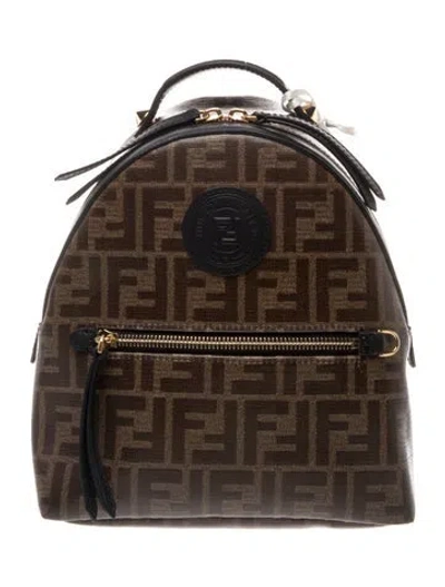 Pre-owned Fendi Zucca Ff Backpack In Brown