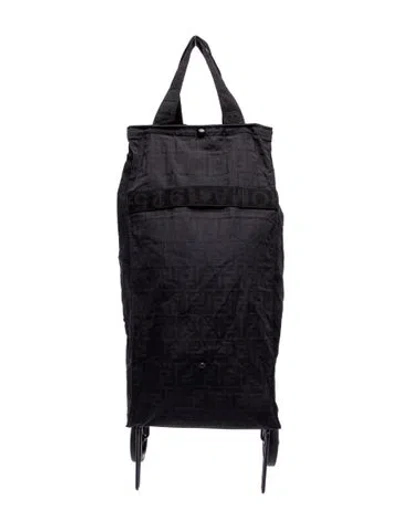 Pre-owned Fendi Zucca Ff Backpack Vintage In Black