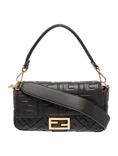 Pre-owned Fendi Zucca Ff Baguette 2023 In Black