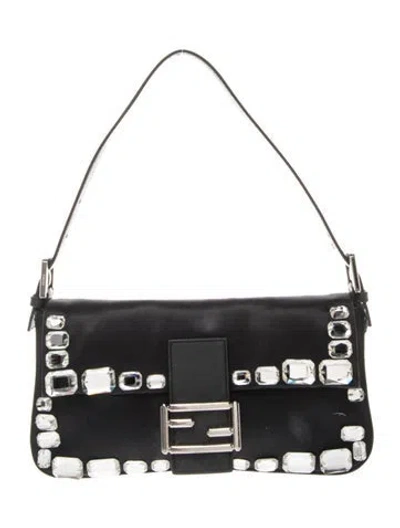 Pre-owned Fendi Zucca Ff Baguette In Black