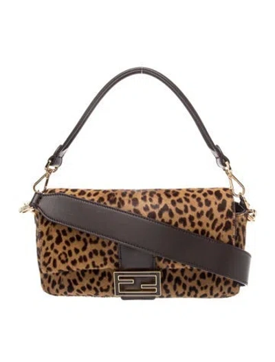 Pre-owned Fendi Zucca Ff Baguette In Brown