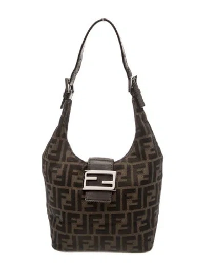 Pre-owned Fendi Zucca Ff Baguette In Brown